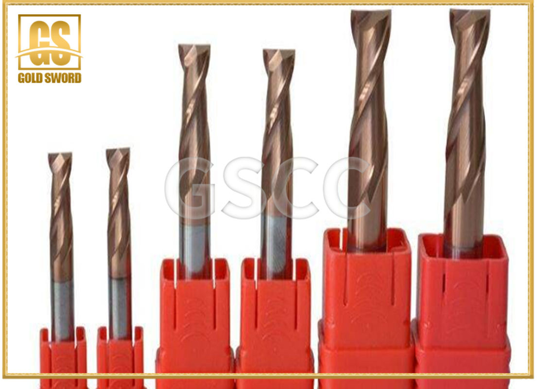 Flat Bottomed Carbide Milling Cutter , ISO9001 Two Edged End Mill Cutter