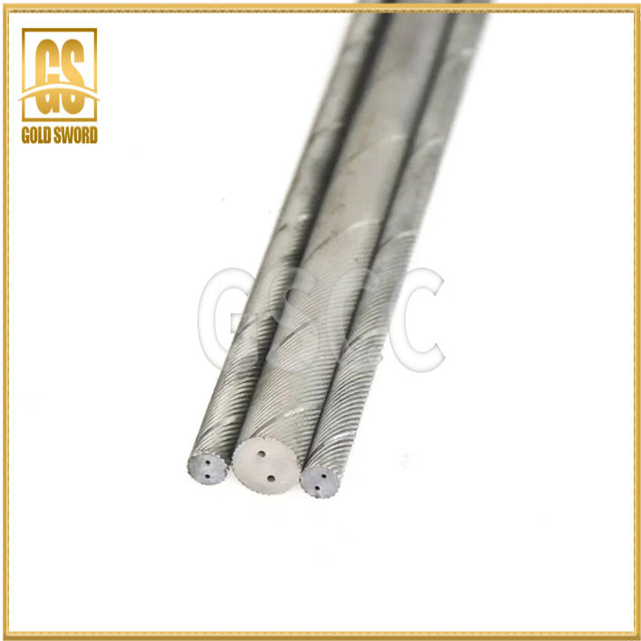 Conductors Polishing Tungsten Carbide Rods With 30 degree helical Hole